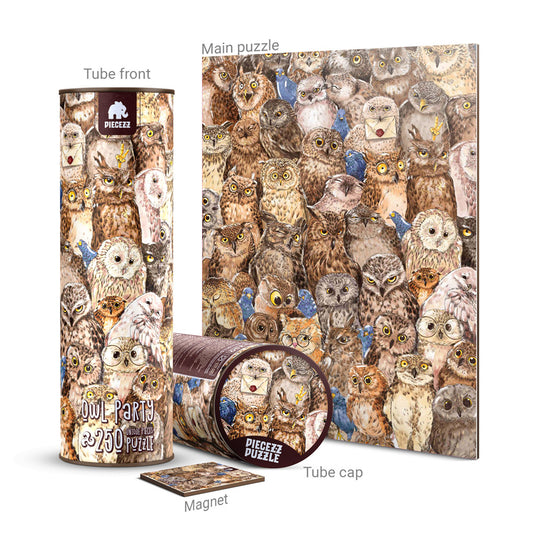 Tube Puzzle - Owl Party, Tube Puzzle for Kids & Adults