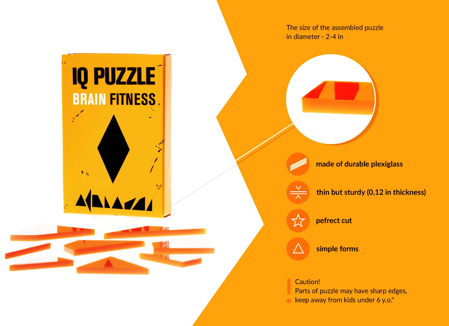 IQ Puzzle Set of 3 - Shapes (Star, Rhombus, & Hexagon)