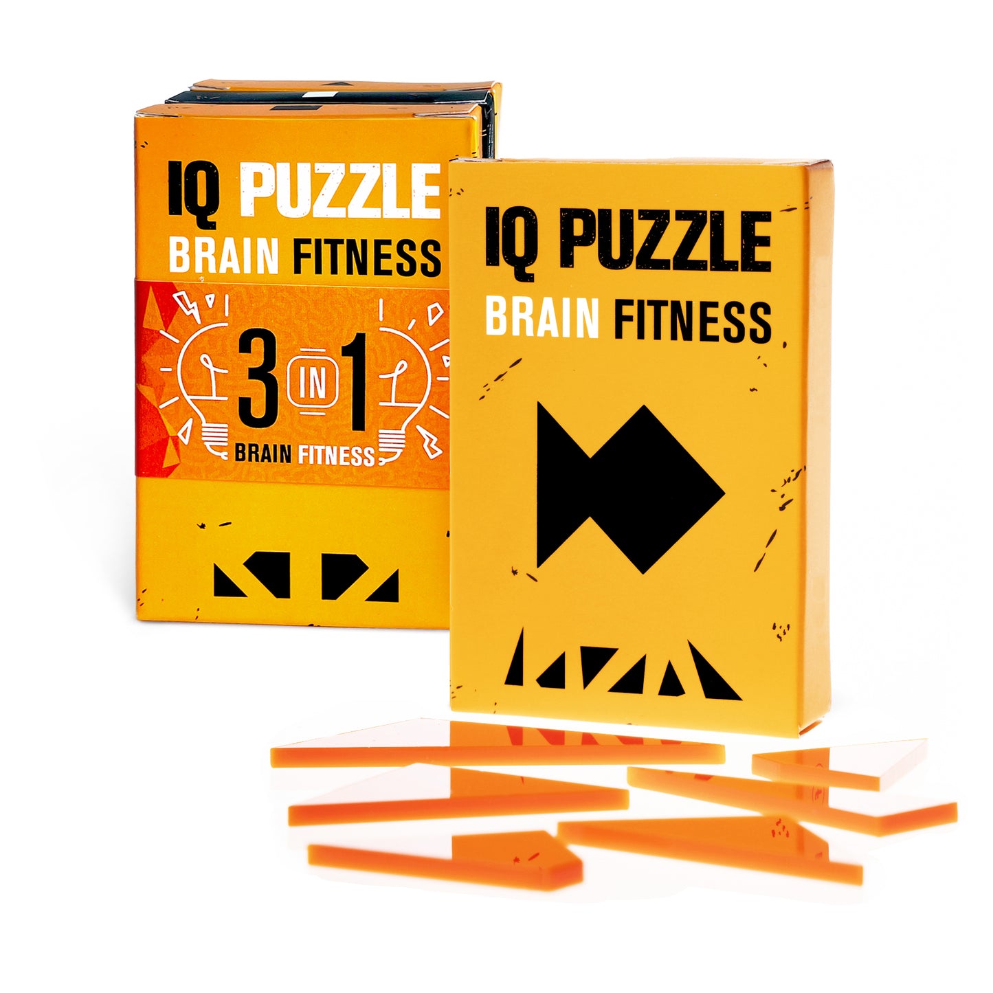IQ Puzzle Set of 3 - The Mix (Plus, Number 4, & Fish)