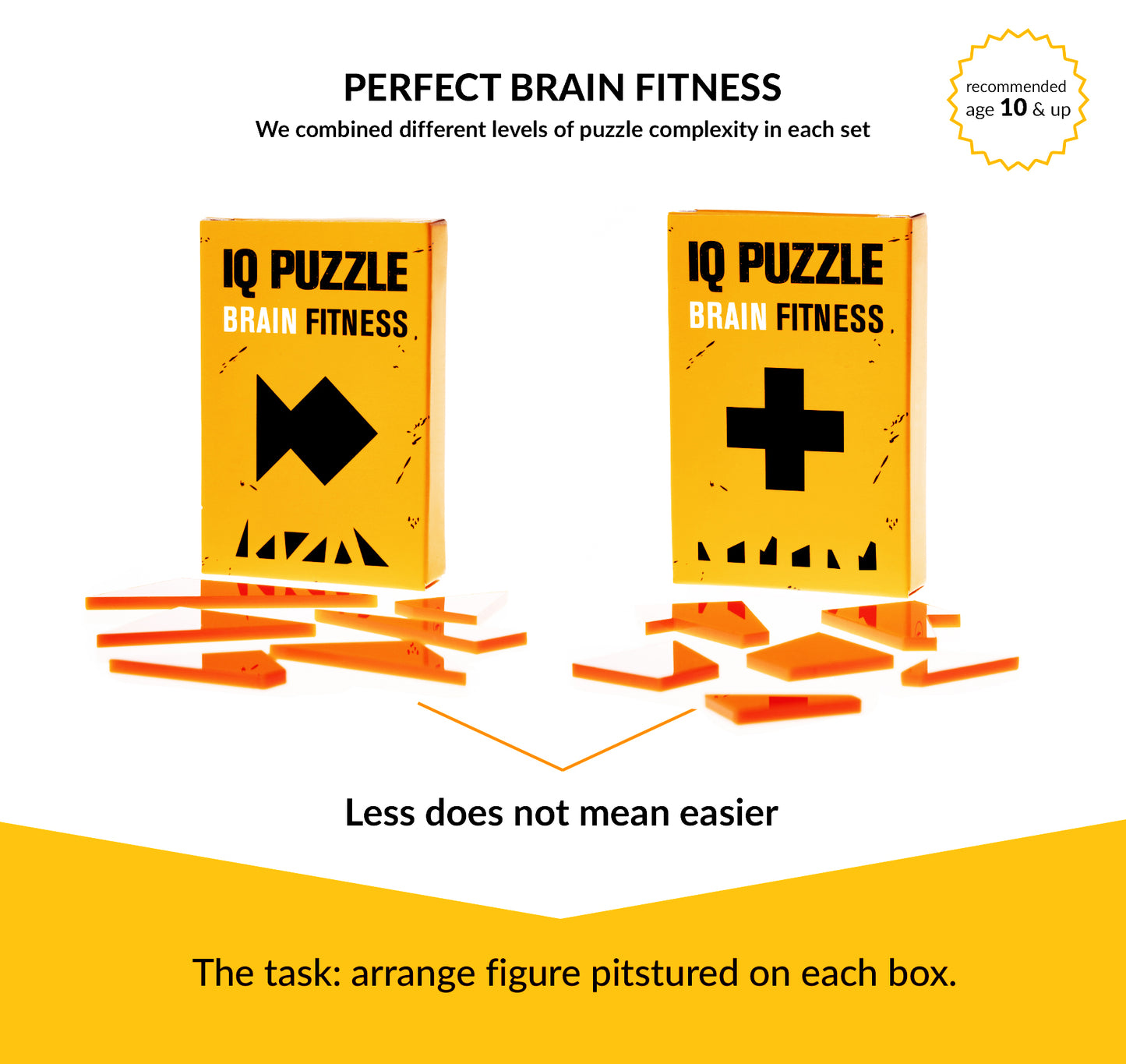 IQ Puzzle Set of 3 - The Mix (Plus, Number 4, & Fish)