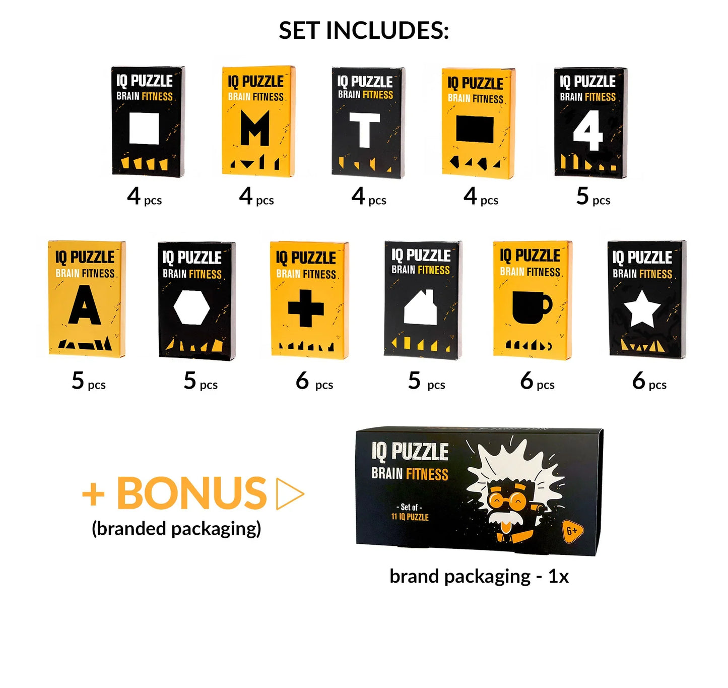 IQ Puzzle Set of 11 - Large Beginner Set