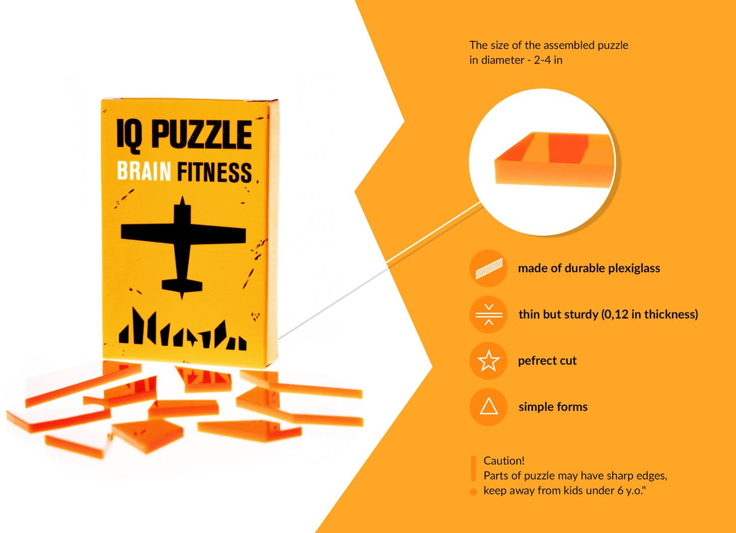 IQ Puzzle Set of 7 - Small Advance Set (Rocket,Star,Maple Leaf,Plane,Ship,Big ben,Truck)