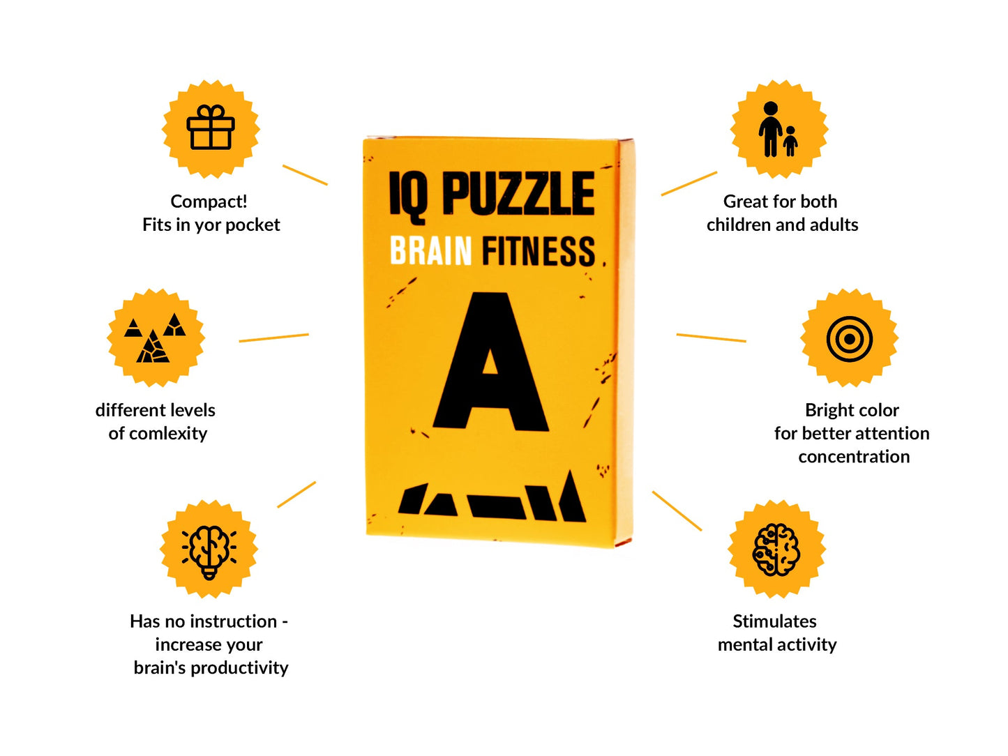 IQ Puzzle Set of 3 - Letters (Letter A, Letter T, & Letter M)