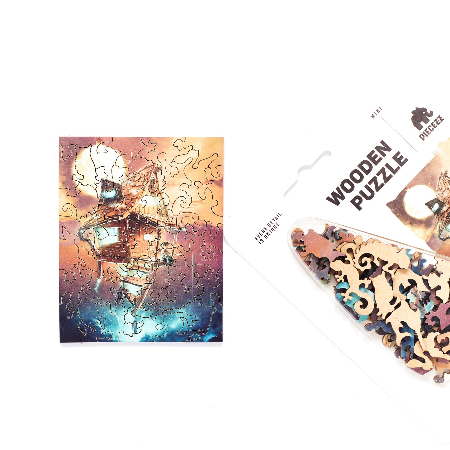 Dream Catcher Pocket Size Piecezz Wooden Puzzle, Animal Shaped Puzzle (5x7x 0.5 in)