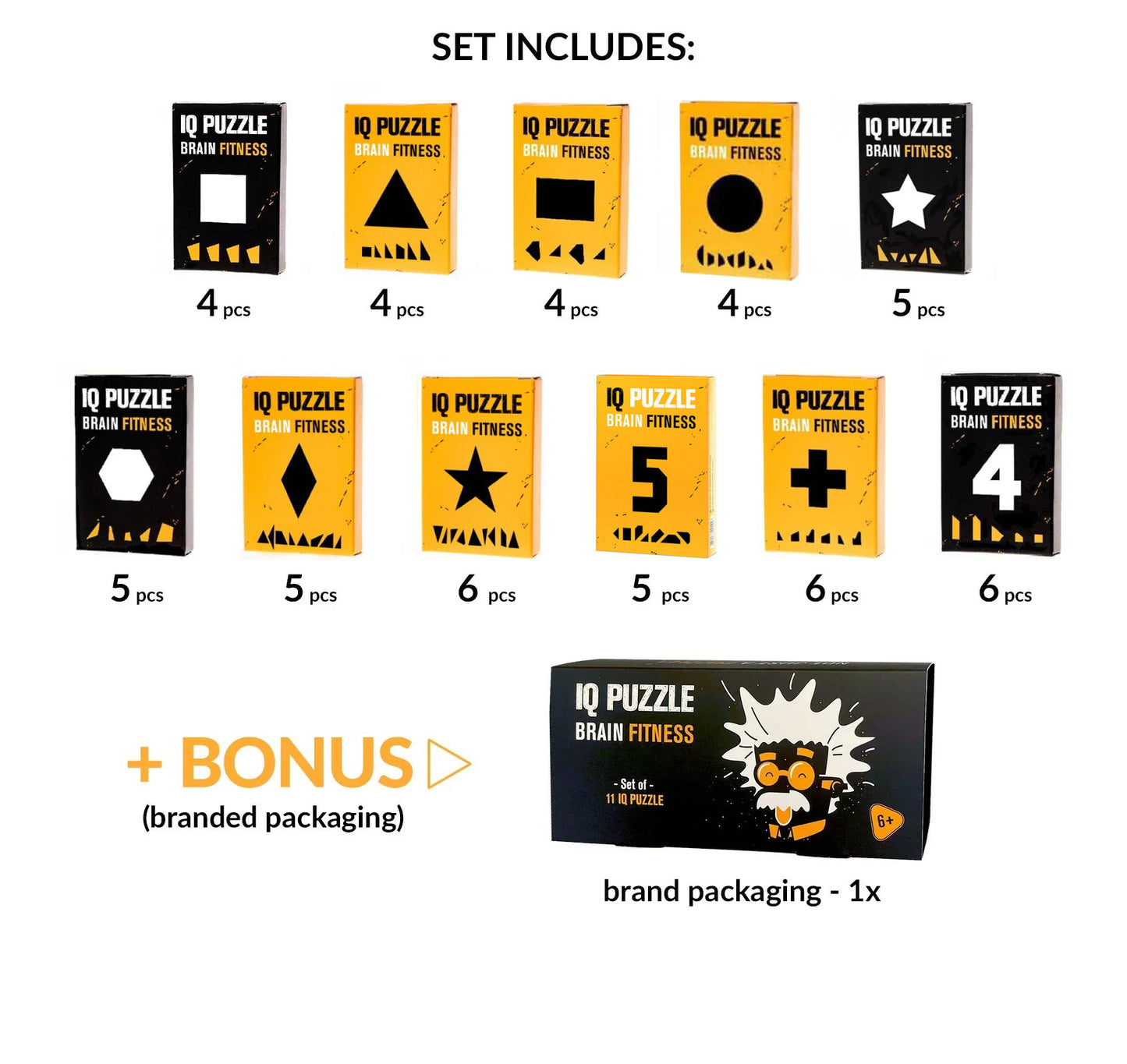 Math and Geometry IQ Puzzles Set of 11