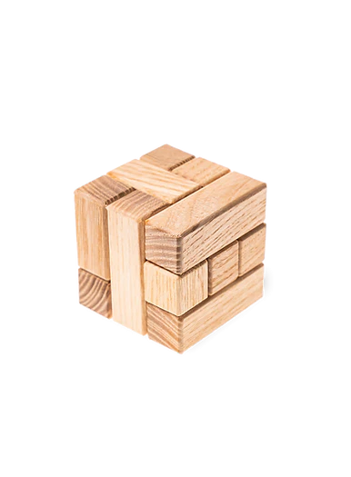 Wooden Cube Puzzle, 3D Wooden Puzzles for Adults, Brain Test Puzzle (5x5x5 cm) or (2x2x2 in)