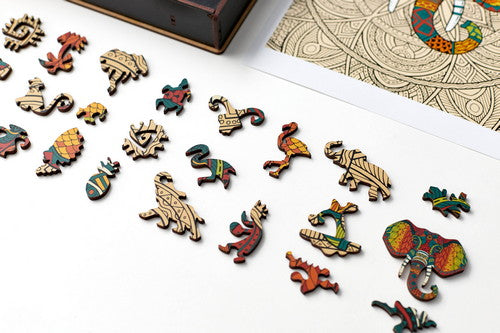 Elephant Wooden Puzzle, Elephant Jigsaw Piecezz Puzzle, Large Size, 250 Pieces (10*13*2 in) or (25*33*5 cm)