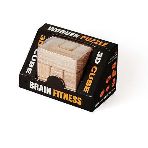 ULT-unite3D Wooden Cube Brain Teaser Puzzle