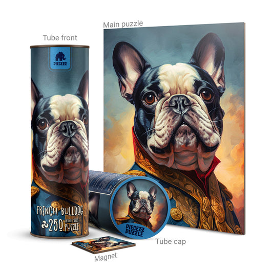 Tube Puzzle - French Bulldog, Tube Puzzle for Kids & Adults