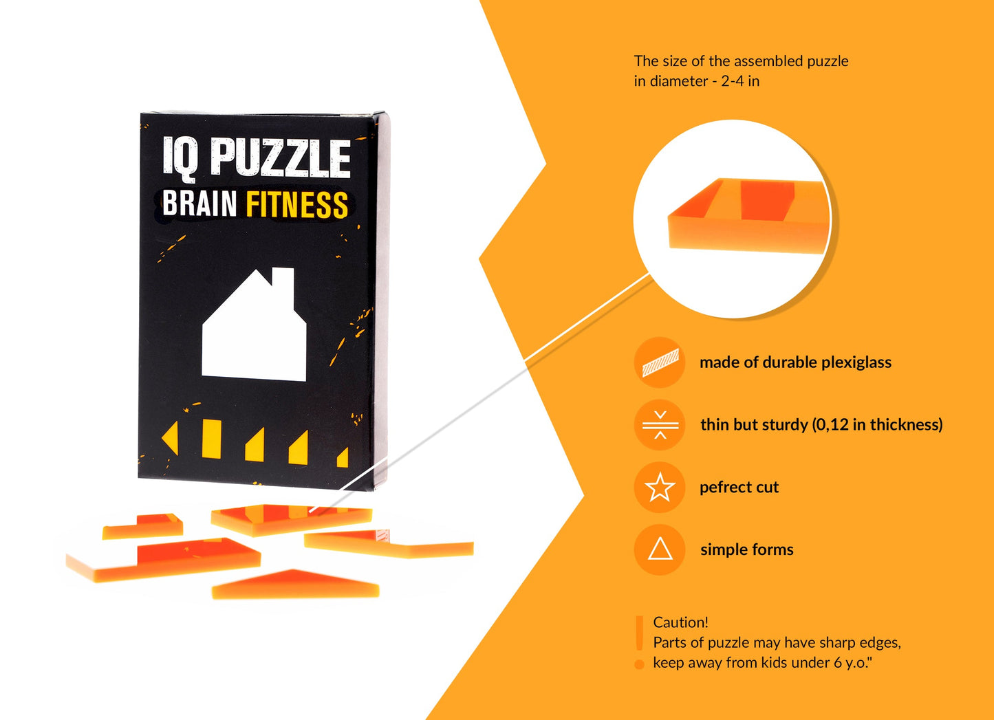 IQ Puzzle – House Edition, Brain Fitness for Kids & Adults, Size (3,5x2,5x0.5 in)