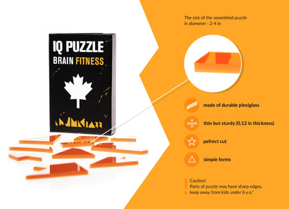 Maple leaf IQ Puzzle, Brain Development Puzzle for Kids & Adults, Size (9x6x1.5 cm)