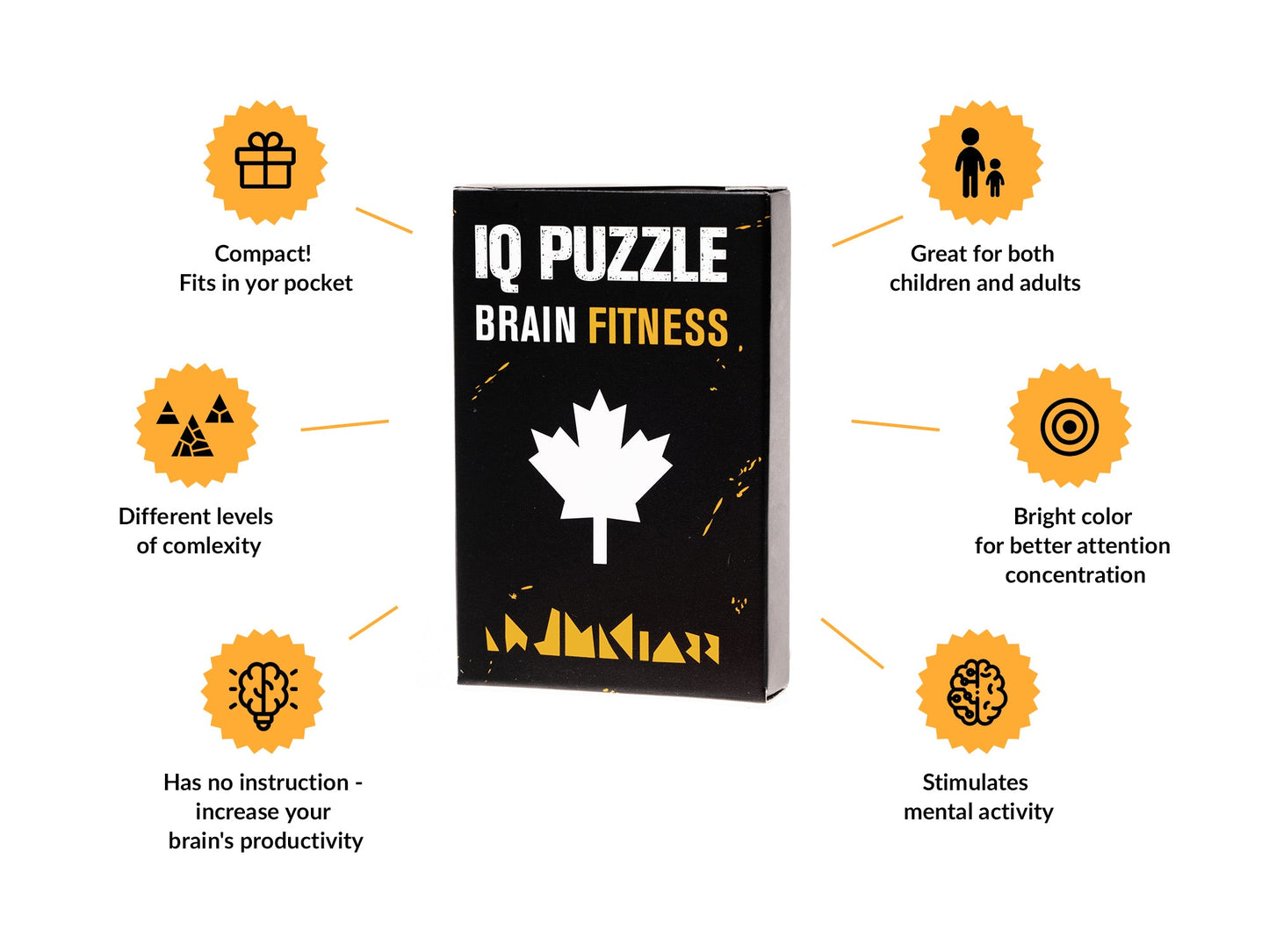 Maple leaf IQ Puzzle, Brain Development Puzzle for Kids & Adults, Size (9x6x1.5 cm)