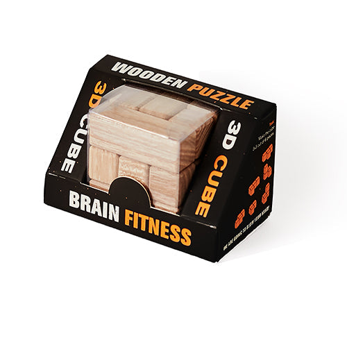 Wooden Cube Puzzle, 3D Wooden Puzzles for Adults, Brain Test Puzzle (5x5x5 cm) or (2x2x2 in)