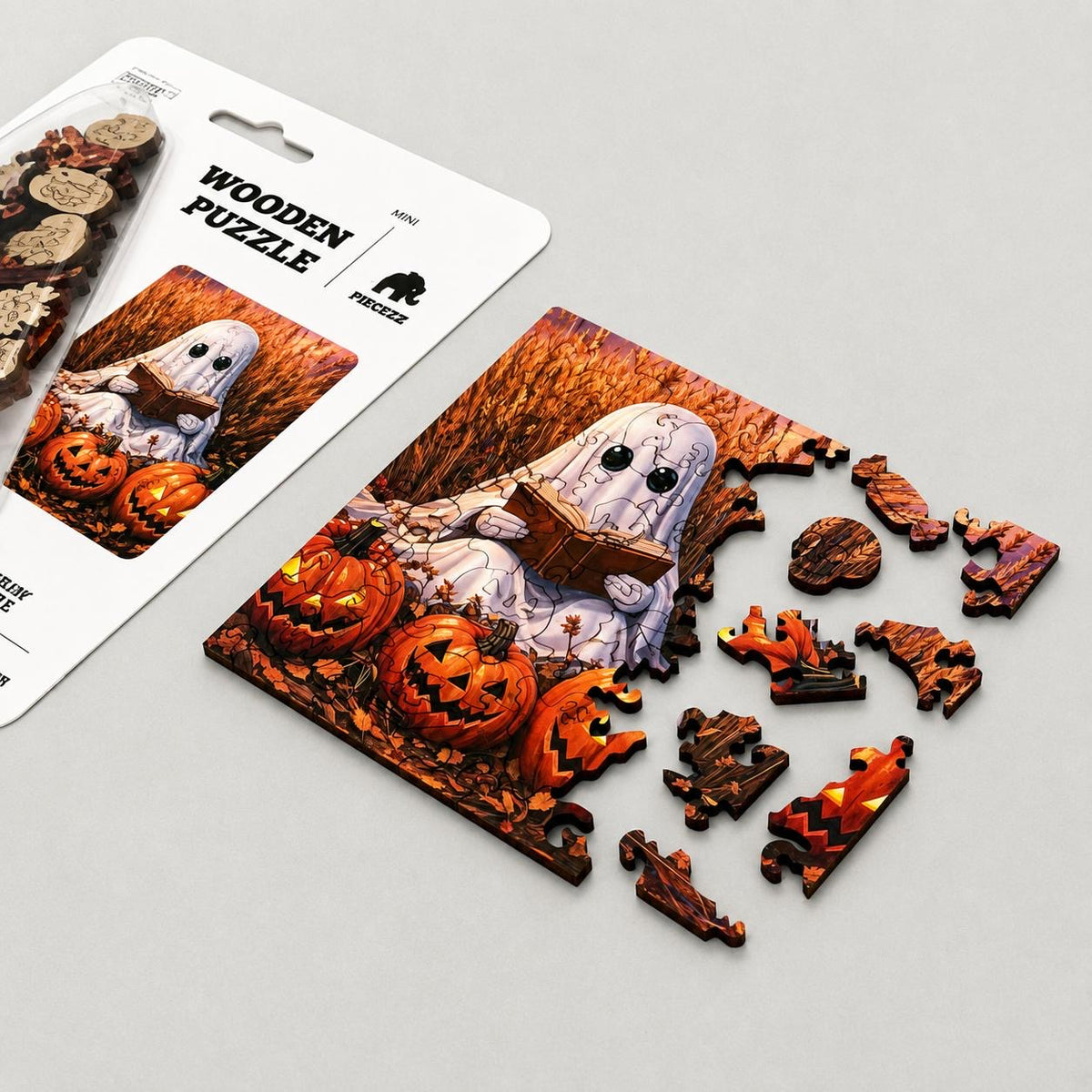 Ghostly Tales Mini Piecezz Wooden Puzzle, Halloween Jigsaw Puzzle