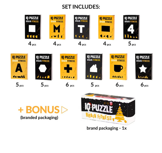 Holidays Edition IQ Puzzle Set of 11 - Large Beginner Set