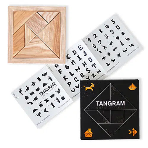 Tangram, Unique IQ Puzzle to Boost brain devlopment, Brain Fitness Puzzle (15x15x1.5 cm) or (6x6x0.5 in)