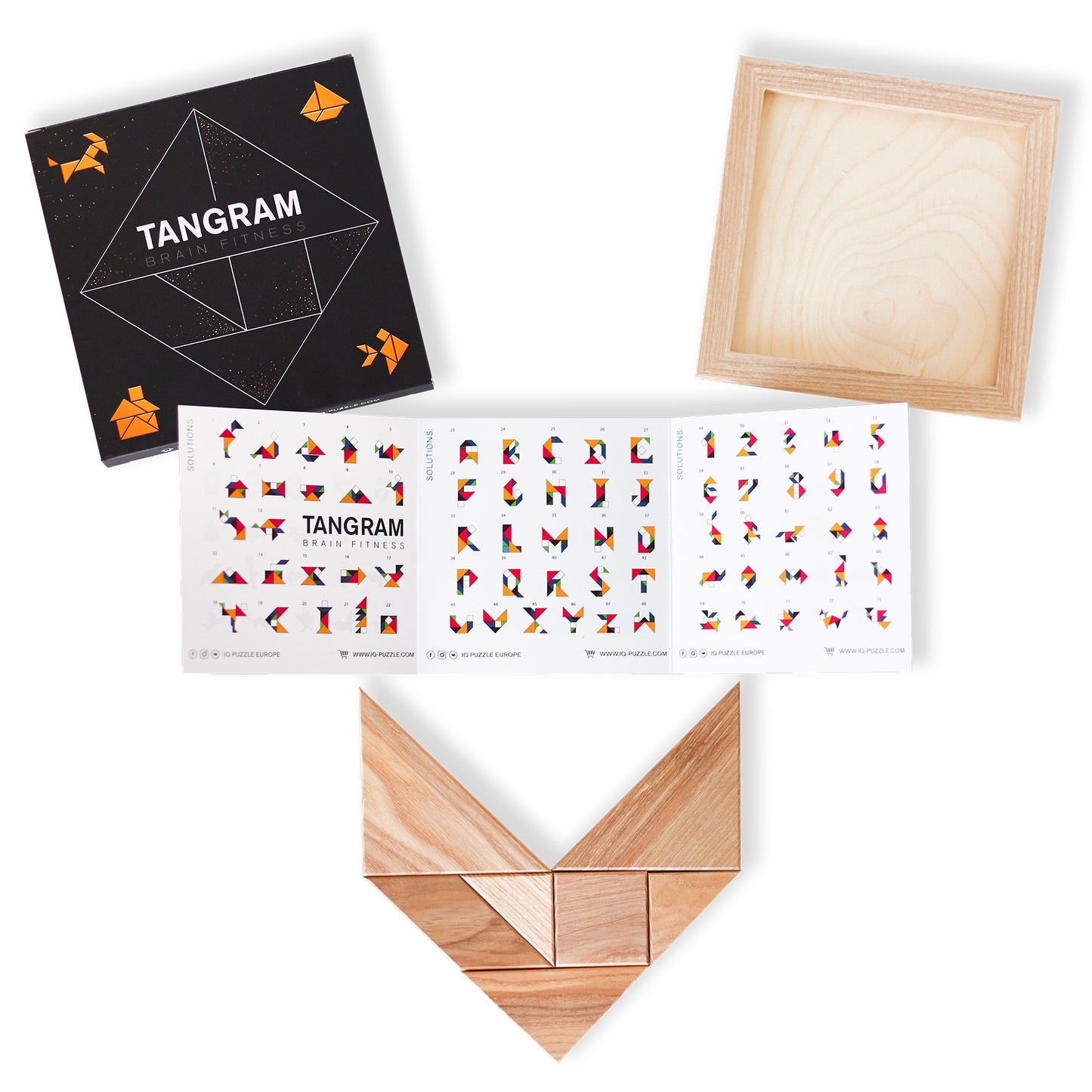 Tangram, Unique IQ Puzzle to Boost brain development, Brain Fitness Puzzle (15x15x1.5 cm) or (6x6x0.5 in)